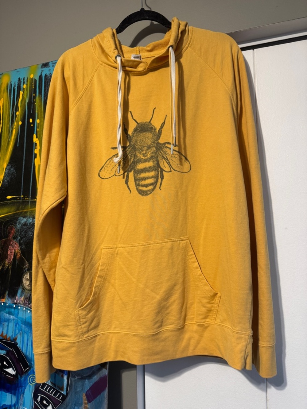 Independent Trading Co 3XL Bee Hoodie Honey Yellow Mustard Pullover Graphic